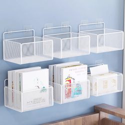 Wall-Mounted Storage Rack, Wall Storage Magic Tool, Hanging Basket for Student Dormitory, Bedside Shelf, No-Drill Storage Box