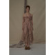 Elywood lotus root powder one-length suspender dress irregular waist-hugging vacation long skirt temperament celebrity versatile skirt