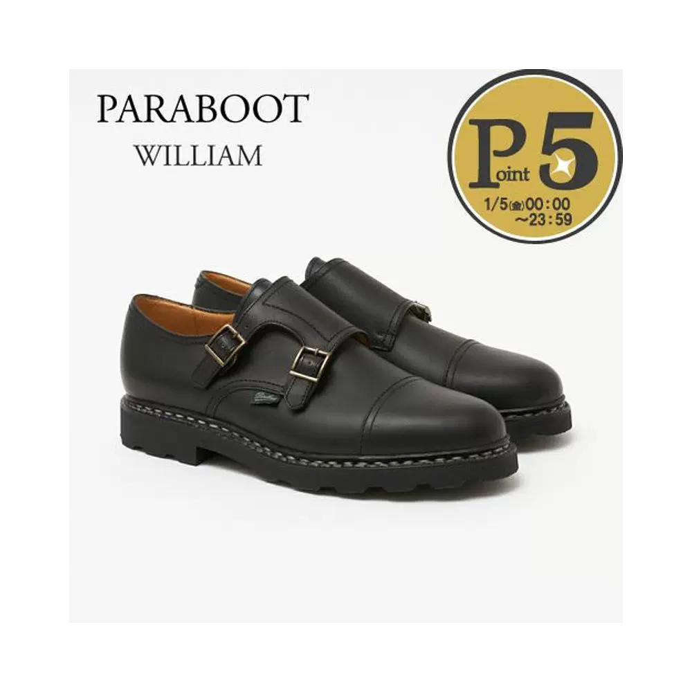 日本直邮Paraboots 男鞋WILLIAM MARCHE 981412 NOIR PARABOOT-Taobao 