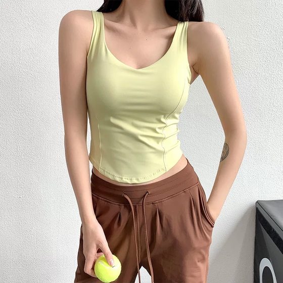 
Nude yoga sports vest fitness outdoor running shock absorption beautiful back high-intensity gathering bra quick drying and breathable