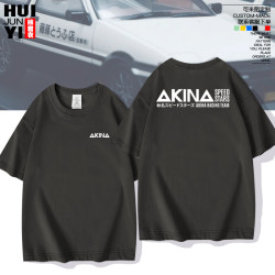 Initial D Akina Speed Star Team Short-Sleeve T-Shirt for Men and Women, Pure Cotton Half-Sleeve Top, Casual Wear