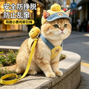 Cat clothes traction rope, cute harness, dog and kitten special anti-breakaway cat walking rope when going out, pet supplies