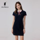 POLOWALK short-sleeved dress women's summer slim waist-length skirt versatile commuter casual skirt

