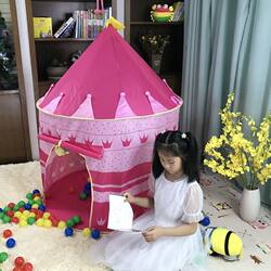 Pink Princess Tent for Girls under 14 Years Old, Indoor and Outdoor Spring Outing Leisure Foldable Children's Playhouse Imported