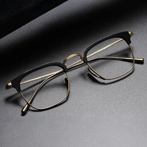 
Pure titanium eyebrow glasses frame Japan Ten Thousand Year Turtle 1112 same plate large frame plain artifact retro glasses frame