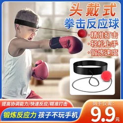Head-Mounted Boxing Speed Ball for Adults and Children, Universal for Fighting Training, Sparring, Stress Relief, and Rebound Reaction Ball