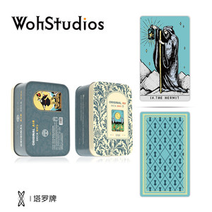 
[Woh] Main body Wet series Tarot card Iron box portable version Wet series 78 cards Retro iron box