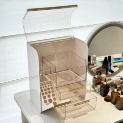 Cosmetics Storage Rack, Countertop Skin Care Product Storage Rack, High-End Drawer-Type Organizer Box, Large-Capacity Acrylic Rack