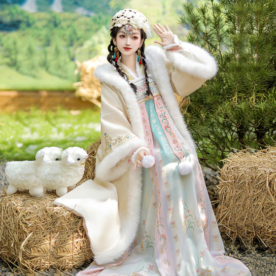 
Mo Nanchen_Luoxue Mianmian original chest-high Hanfu women's 2025 new winter thickened hooded gown made in Tang Dynasty costume
