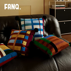 Memphis Nordic Style Sofa Cushion Simple Lines Retro Home Pillow Office Car Backrest Cushion Lumbar Pillow