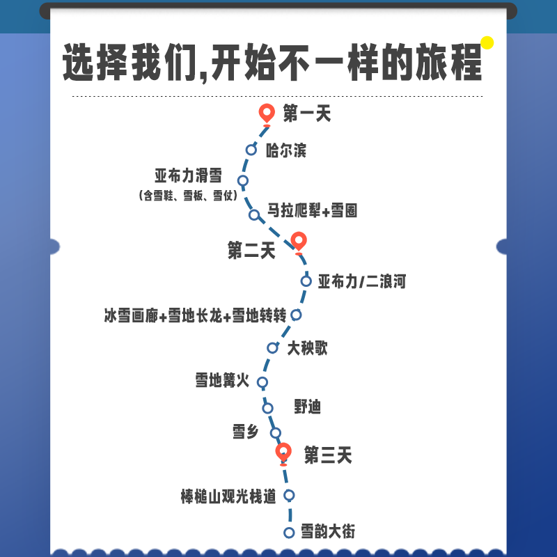 东北旅游哈尔滨旅游雪乡亚布力旅游滑雪3天2晚2-8人纯玩团无购物