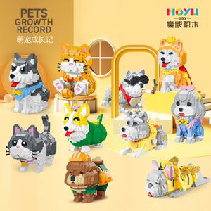
Magic Domain Micro Grain Toy Casual Plug-ins Plastic Building Blocks 93001-93004U Cute Pet Cartoon Cats, Dogs and Animals