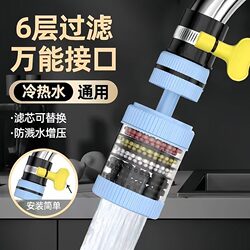 Faucet Filter for Tap Water, Universal for Home Kitchens, Anti-Splash Water Filter, 6-Layer Filtration for Healthy Water