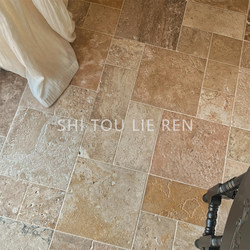 Charming Beige Vintage Travertine Natural Limestone Stone for Villa, Guesthouse, Garden, Clothing Store, Antique-Style Floor Tiles