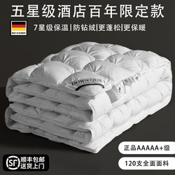 Bade down Quilt 95% White Goose down Silk Winter Quilt Thickened Warmth Five-Star Hotel Style Double Four-Season Quilt Core