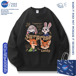 Nasa Disney Judy Nick Collaboration Crewneck Sweatshirt Autumn Couple Outfit Zootopia Clothing Jacket Trendy