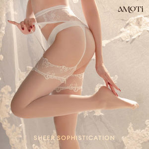 
AMOTi Ti Inspiration - Love [One-piece suspender] Aurora 8D Love Embroidery High-waisted suspender stockings