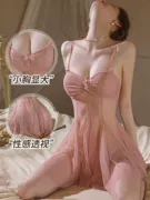 Bộ Đồ Ngủ Gợi Cảm Cho Nữ Mùa Hè Băng Lụa Mỏng Phong Cách Nóng Nhỏ Ngực Ren Cao Cấp Suspender Váy Ngủ Nữ 2024 phong Cách Mới