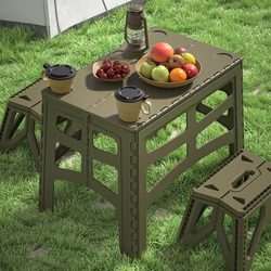 Outdoor Folding Table, Portable Camping Plastic Table, Small Table for Setting up Stalls, Simple Picnic Supplies Table, Heightened and Extended