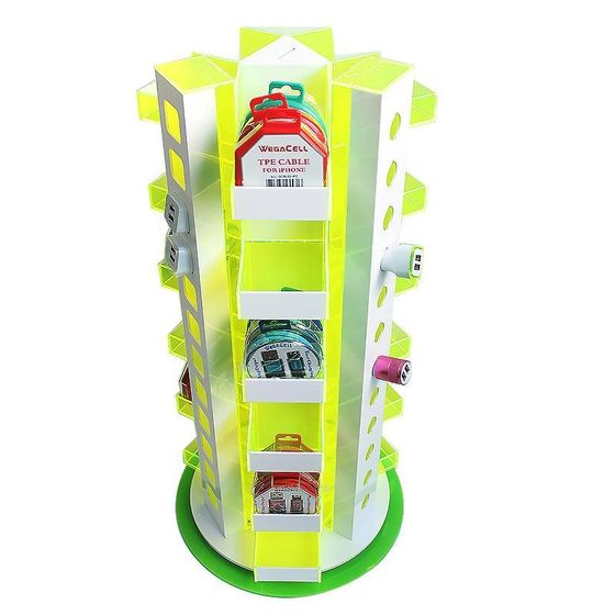 
3C digital car charger acrylic display stand rotating mobile phone accessories desktop acrylic display stand