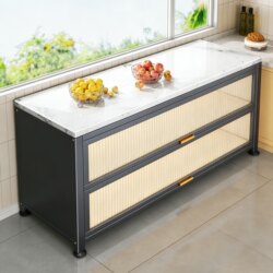 Kitchen Storage Rack, Multi-Functional Storage Cabinet, Wall-Mounted Integrated Slate Sideboard, Floor-Standing Multi-Layer Dust-Proof Storage Cabinet