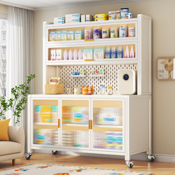 Baby Feeding Table Storage Rack for Home Use in Small Apartments, Movable Baby Storage Cabinet, Floor-Standing Dust-Proof Miscellaneous Storage Cabinet