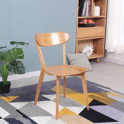 Nordic style Louis solid wood dining chair cafe restaurant modern simple home back chair leisure chair