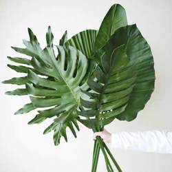 Soft-Touch Tropical Green Leaf Artificial Plant for Flower Arrangement, Monstera, Bird of Paradise, Sunflower Leaf, Fan Leaf, Potted Plant, Tropical Landscaping