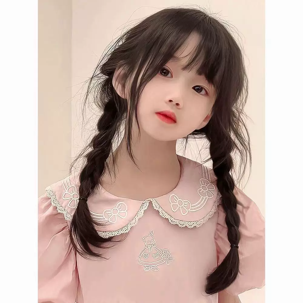 儿童假发女自然仿真可爱双马尾编发麻花长辫拳击辫马尾假发辫子