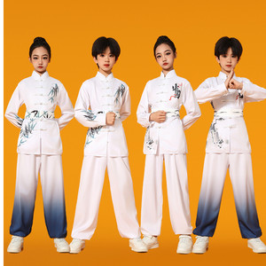 
Children's martial arts costumes white Chinese style Tai Chi student performance kung fu team competition children's training costumes