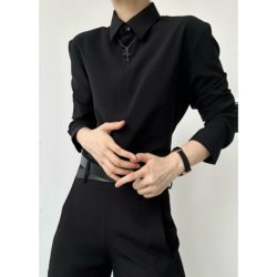 Asae High-End Black and White Shirt, Unisex, Elegant and Casual, New Style Shirt, Base Layer Shirt