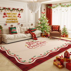 Christmas Tree Living Room Carpet Christmas New Year Festive Atmosphere Large Coffee Table Rug Red Festive Decorative Floor Mat