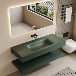Customized slate hot-bent integrated basin bathroom cabinet combination