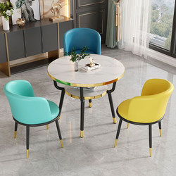 Balcony Tea Table and Chair Set, Small Round Table, Household Coffee Table, Small Apartment Dining Table, Leisure Reception and Negotiation Table