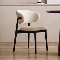 Nordic restaurant solid wood dining chair designer home black oak feet cafe makeup chair desk back chair
