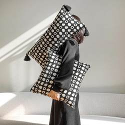 Black and White Circle Vintage-Style Pillow Cushion Nordic Ins-Style Children's Room Model Room Sofa Headboard Long Lumbar Pillow