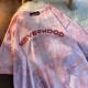 
Bright pink tie-dyed short-sleeved T-shirt loose trendy tee half-sleeved couple outfit Korean ins women's trend 2025 new style