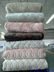 Foreign Trade Export to Japan Flannel Double/Single Mattress Sofa Cushion Winter Heating Warm Solid Color