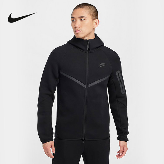 
NIKE Nike Hooded Jacket Men's Autumn New Sportswear Black Running Knit Jacket HV0950-010