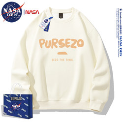 Nasa Co-Branded Heavyweight American-Style Long-Sleeve Sweatshirt for Men and Women, Spring and Autumn Simple Printed Warm Inner Layer Loose Jacket