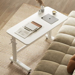 Solid Wood Adjustable Sofa Side Table, Living Room Side Table, Coffee Table, Small Table, Movable Bedside Table, Bedroom Bedside Storage Rack