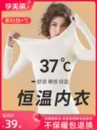 Bộ đồ lót giữ nhiệt đáy cơ siêu mỏng Xiangmeilai dành cho nữ, áo liền quần, quần áo mùa thu định hình cơ thể và quần mùa thu, phong cách mùa đông