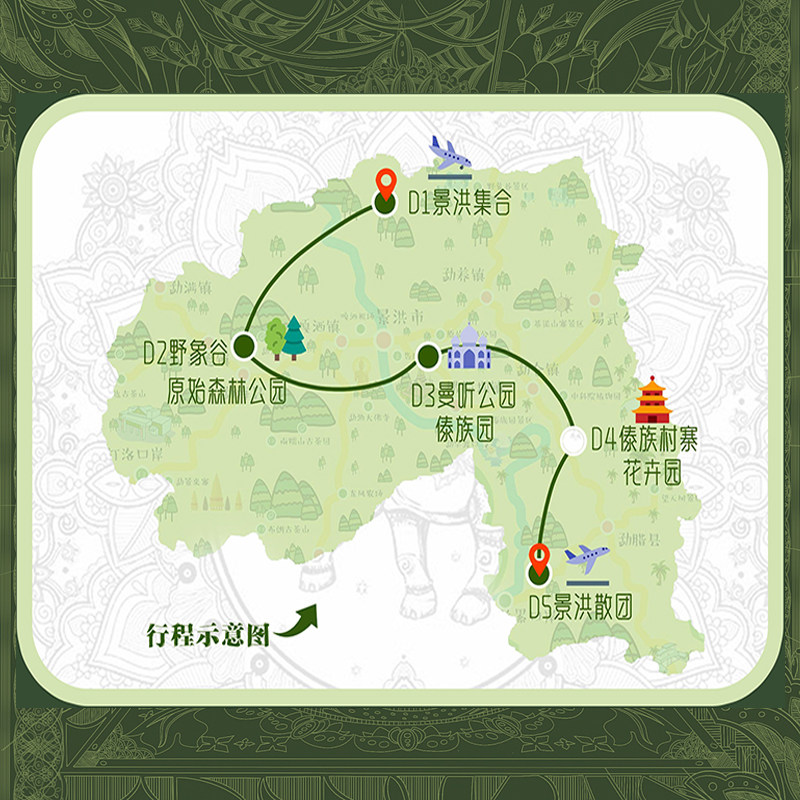 直飞西双版纳5天4晚高端跟团游丨2人起独立私家团丨入住告庄酒店