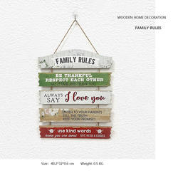 Family Rulespvc English Sign ins Style Indoor Garden Home Decoration Creative Personalized Wall Decoration