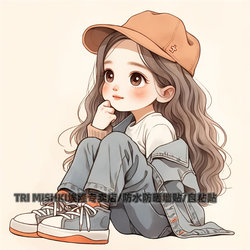 New Cute Little Girl Personalized Stickers for Cars, Motorcycles, Scratch Stickers, Computer Luggage Waterproof Stickers