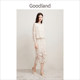 Goodland beautiful women's elegant off-white lace quarter-sleeved top/straight skirt long
