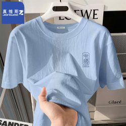 Jeanswest Pure Cotton Short-Sleeve T-Shirt for Men, Summer New Style, Simple and Fashionable Half-Sleeve Casual Versatile Heavyweight T-Shirt P