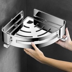 Bathroom Corner Shelf, No-Drill, Thickened Space Aluminum, Shower Room Storage Rack for Shower Gel