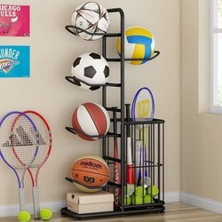 Basketball Storage Rack, Household Multi-Functional Football, Badminton Racket, Yoga Mat Storage Rack, Ball Storage Artifact