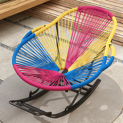 Home Rocking Chair Leisure Rocking Chair Lazy Sofa Recliner Adult Colorful Leisure Chair Balcony Rattan Chair Nap Outdoor